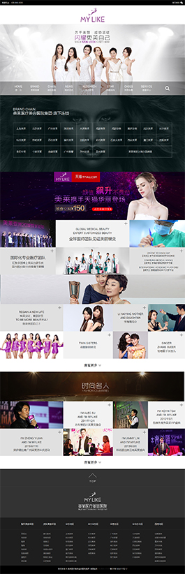 美萊美容公司網站欣賞,設計公司網站案例,優秀企業網站設計案例