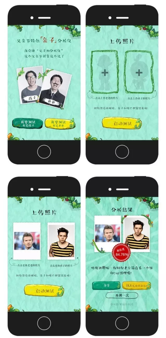 騰訊父親節H5“親子分析儀”